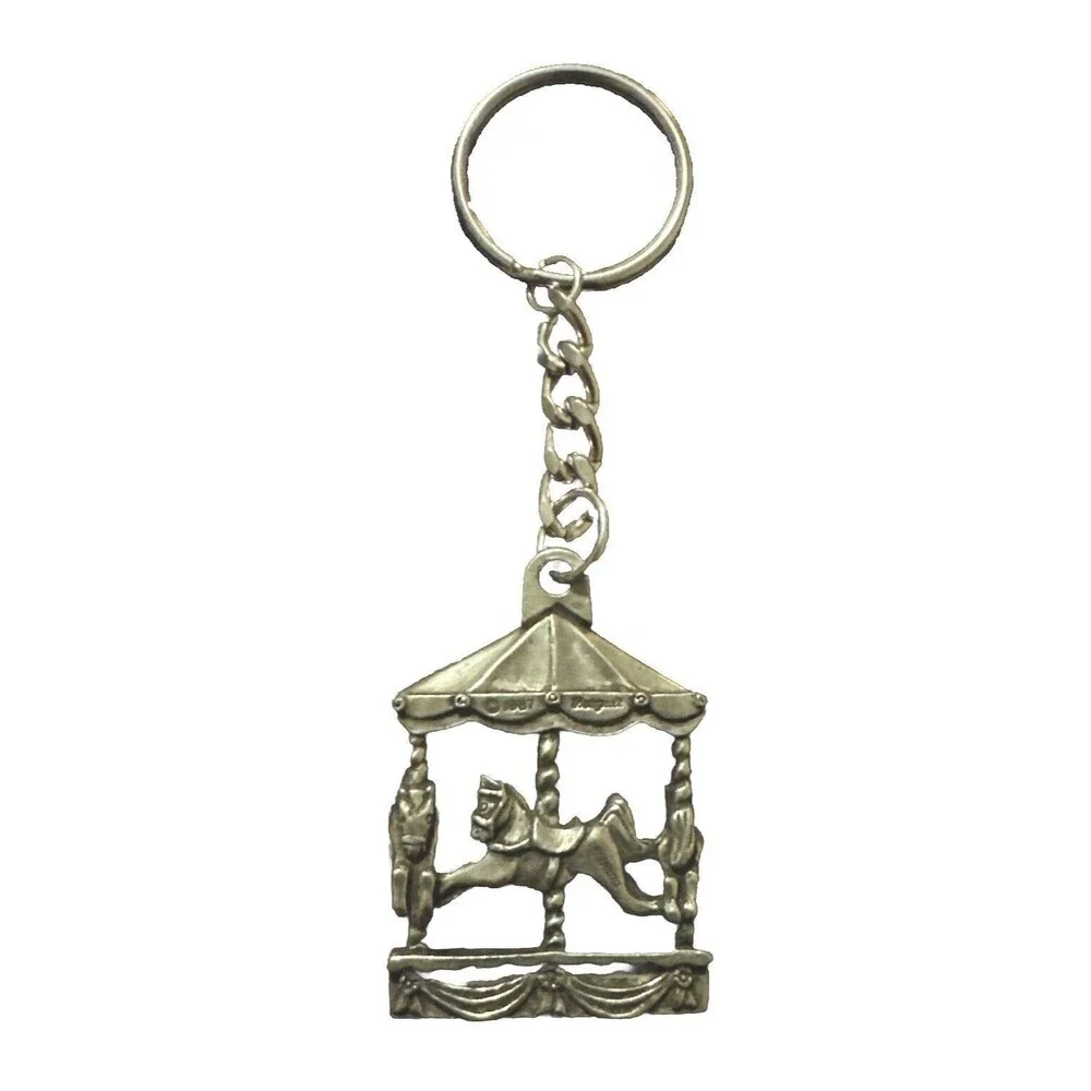 Vintage 1987 Pewter Horse & Carousel Seagull Pewter Canada Keychain - Picture 2 of 3